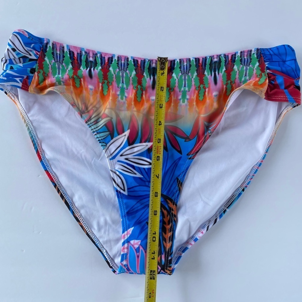 Tropical palm print high waist swim bottoms xxl - Picture 7 of 8